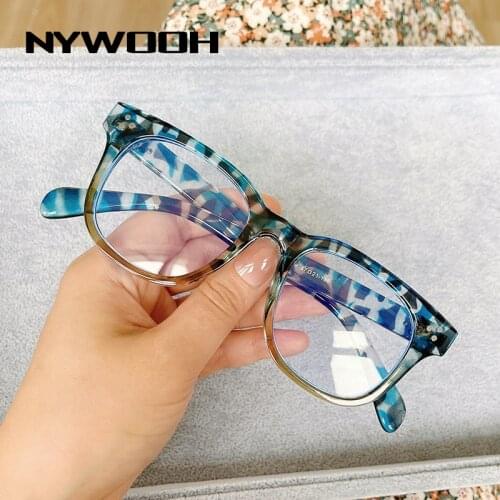 NYWOOH Vintage Square Eyeglasses Frames Women Men Blue Light Blocking Computer Glasses Anti Blue Rays Optical Lens for Ladies