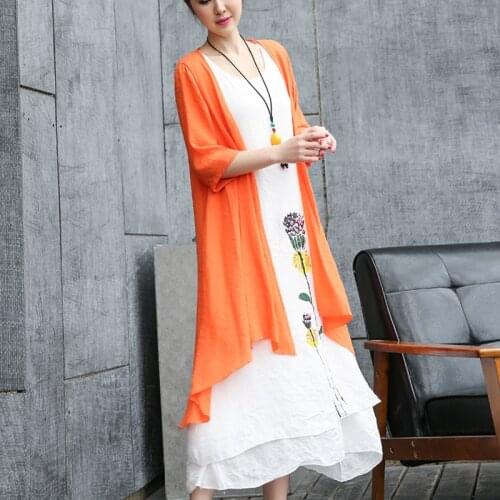2021 New Spring Summer Dress Linen Cotton Loose Cozy Women Holiday Travel Casual Dress Two Piece Set Female Vintage Midi Dress