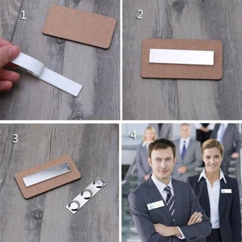 10Pcs Sublimation Blanks Magnetic Name Badge Holder Identification Reuseable Magnetic Id Card Holder for Heat Transfer