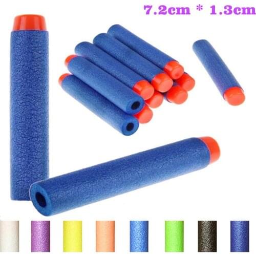 100pcs/set Soft Head 7.2 cm Refill Bullets EVA Darts for Kids Toy Gun 10 Color