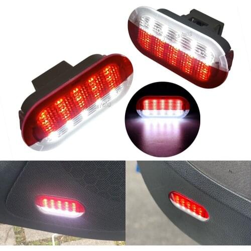 2Pieces White/Red Led Door Courtesy Lights Under Warning Lamps For VW Golf MK3 MK4 Jetta Beetle Touran Polo Vento For Skoda Seat