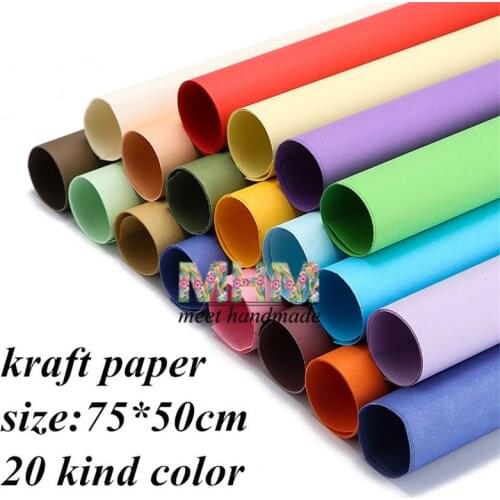 20pc New Solid Color Kraft Flower Packing Paper Colour Plane Paper Flower Gift Bouquet Packaging Wrapping Craft Paper Supplies