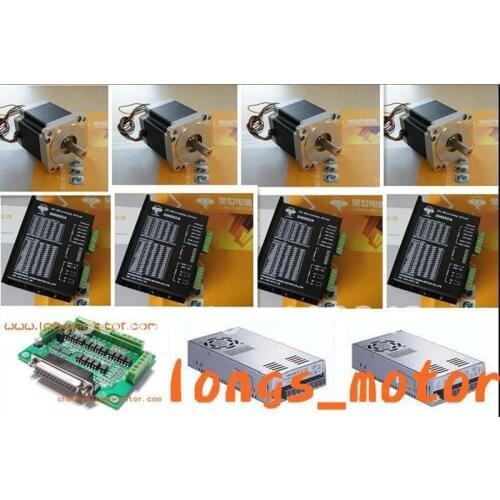 4Axis Nema 34 Stepper Motor 880OZ-In & stepper motor driver DM860A ControlLER db25 CNC Mill