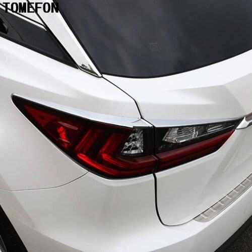 TOMEFON 4Pcs Auto Cover Styling For Lexus RX 2016 ABS Chrome Rear Tail Lamp Light Eyelid Eyebrow Sticker Moulding Accessories