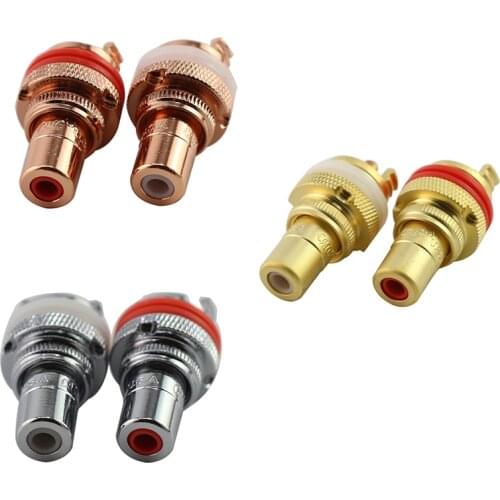 4Pcs High Quality Pure Copper Gold-plated/rhodium-plated RCA Lotus Socket Audio Signal Input Terminal Connector