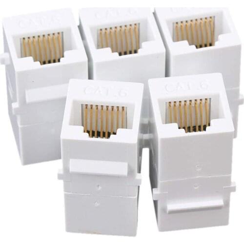 5Pcs CAT6 Keystone Coupler, RJ45 UTP Coupler Insert - Snap-in Connector Socket Adapter Port for Wall Plate Outlet Panel