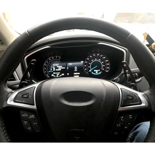 Car Aluminum Steering Wheel Shift Paddles Shifter Extension For Ford Mondeo Edge Lincoln MKC MKZ MKX Interior Auto Car-styling