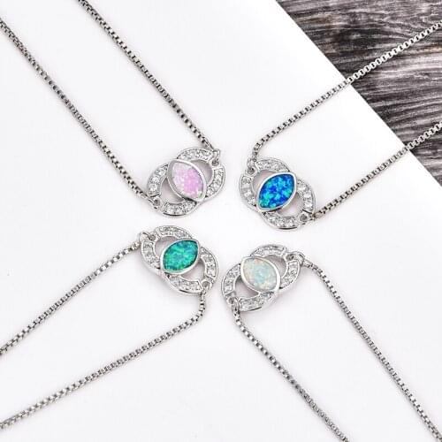 KAMAFand match geometric opal adjustable bracelet can be equipped with natural stone for bracelet jewelry making