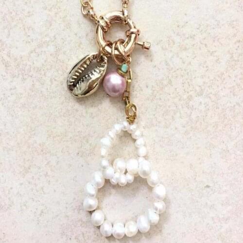 Natural Freshwater Pearl chaine collier acier inoxydable femme boho жемчуг colgante nacklace sautoir long Handmade