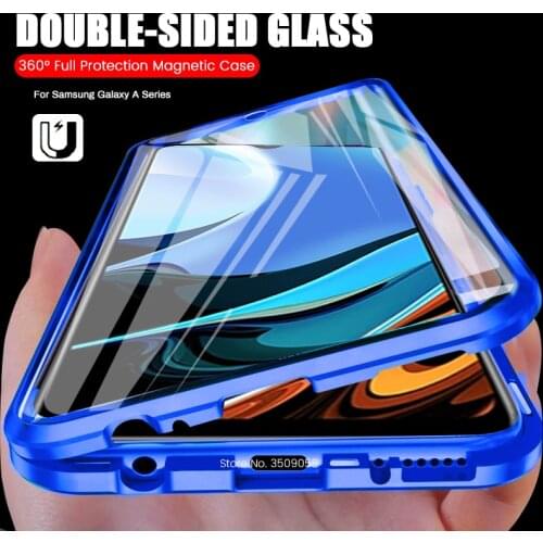 Redmy 9t case 360 full cover metal bumper magnetic flip case for xiaomi redmi 9t 9 t t9 6.53'' double-sided tempered glass coque