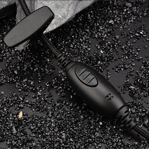 Black Earphone Belt clip design PPT In-ear For BAOFENG UV-5r Walkie Talkie