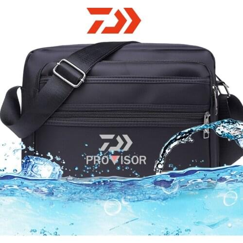 Daiwa Fishing Shoulder Bag Korean Version Solid Color Waterproof Oxford Cloth Crossbody Bag Multipurpose Fishing Crossbody Bag