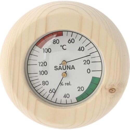 Wooden Thermometer and Hygrometer Sauna Hygrothermograph Indoor Humidity Temperature Measurement Sauna Room Equipment