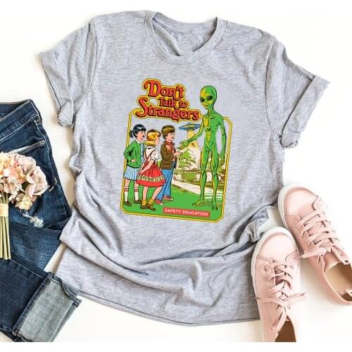 Don't Talk To Strangers Women Tshirt Steven Rhodes Top Safety Education Womens T-shirt Vintage Girl Gift Clothing Dropshipping