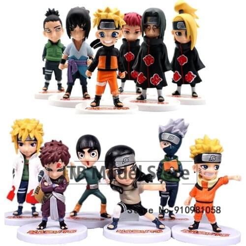 Naruto Anime Action Figure 8CM Q Version Kakashi Hatake Figma Statue Collection Desktop Uchiha Itachi Figurine Toys For Children