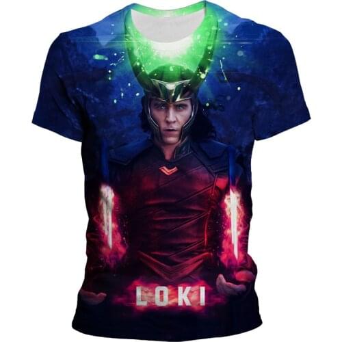 Disney Marvel Super Hero Loki T Shirt Mens Women Funny God of Mischief Loki 3D Graphic Tees Unisex Tops Cartoon T-shirt Female