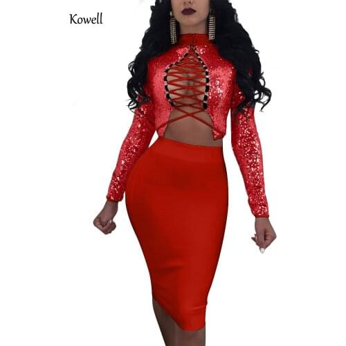 Hot Sale Spring Autumn Sexy Bandage Party Dress Mulheres Evening Long Sleeve Turtleneck Bodycon Sequins Elastic Sexy Club Dress