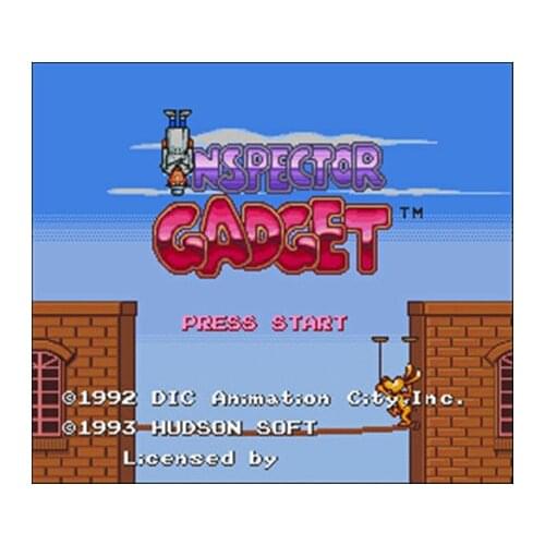 Inspector Gadget NTSC Version 16 Bit 46 Pin Big Gray Game Card For USA Game Players