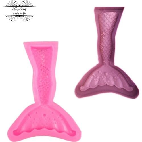 Small beauty fishtail silicone mold fishtail soft candy cake cake decoration baking tools soap model harpoon tail