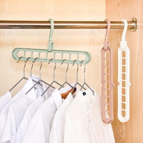 Multi-port Support Circle Clothes Hanger Clothes Drying Rack Clamping Disk Clip Clothes Hanger with Hook Closet Organizer HG0601
