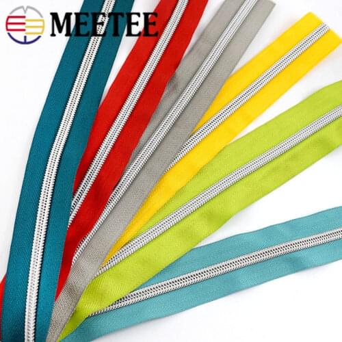 20Meters 5# Nylon Zipper Silver Teeth Coil Code Open Zip for Quilt Beding Backpack Luggage Bag Home Textile Sewing Accessories