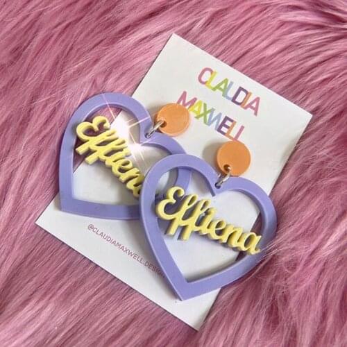 2021 New Custom Name Earrings Women Ackley Custom Set Necklace Hairpins Hip-hop Sweet Jewelry Gift