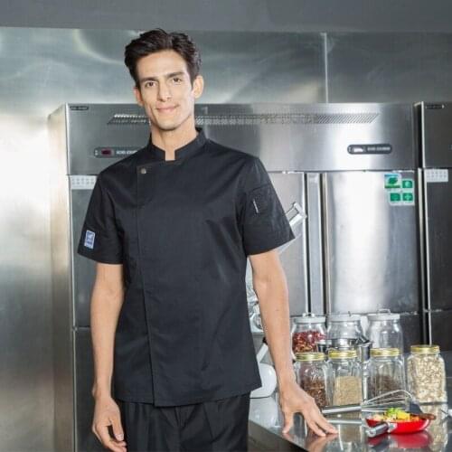 Chefs Clothes Short Sleeve Tops Hotel Kitchen Restaurant Cake Bakery Chef Uniform Breathable Food Service Jackets Workwear