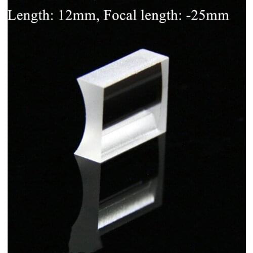 Optical Glass BK7 12 MM length with focal length -25 MM Plano Concave Cylindrical lens Manufacturer