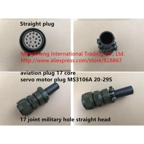 Original new 100% aviation plug 17 core servo motor plug MS3106A 20-29S 17 joint military hole straight head