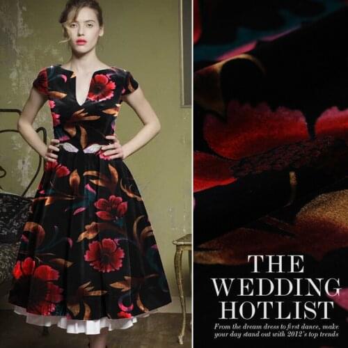 Autumn new printing silk velvet fabric silk velvet cheongsam dress shirt cloth velvet fabric silk cloth wholesale