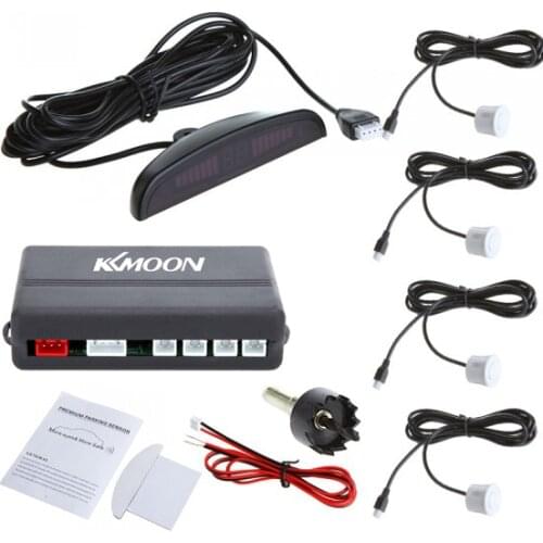 Car Auto Parktronic LED Parking Sensor with 4 Sensors Reverse Backup Car Parking Radar Monitor Detector System Backlight Display