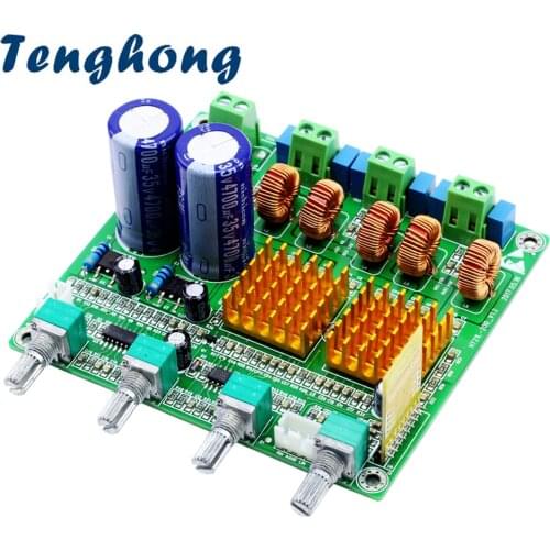 Tenghong TPA3116D2 Subwoofer Amplifier Board Bluetooth 4.2 3 Channels High Power Class D HIFI Audio Amplifier Board 2*50W+100W