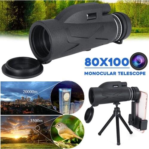 80x100 Magnification Portable Monocular Telescope Powerful Binoculars Zoom Great Handheld Telescope Military HD Professional