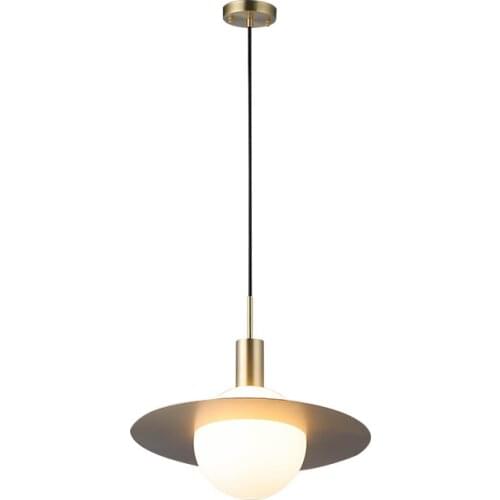 Simple brass light luxury small chandelier restaurant bar coffee shop bedroom bedside glass ball chandelier