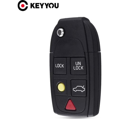 KEYYOU 10pcs 5 Buttons Remote Flip Car Key Shell For Volvo XC70 XC90 V50 V70 S40 V40 V90 C70 S60 S80 S70 Folding Key Car Case