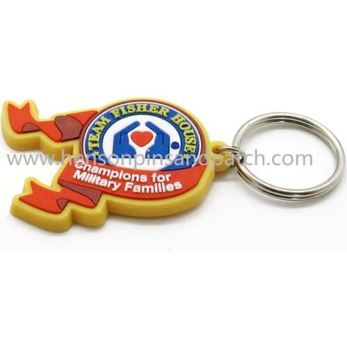 Promotional Gift Maker Custom molded PVC rubber champion key ring