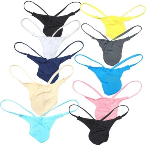 10PCS/Set Sexy Mens Underwear Erotic Jockstrap Ice Silk Mens Thongs G strings Briefs Penis Pouch Gay Bikinis Slip Homme Panties