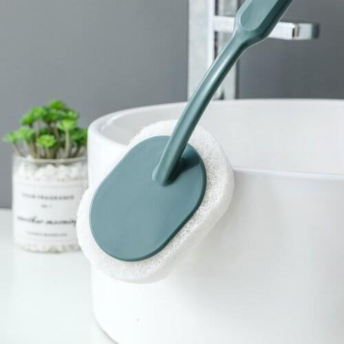 Strong Decontamination Bath Brush Long Handle Durable Sponge Tiles Brush Toilet Fish Tank Cleaning Brush Household Clean Tools