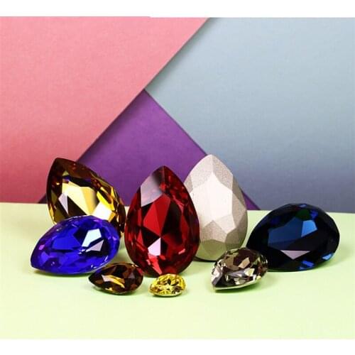 Teardrop pointback Drop strass Rhinestones For Nails Art Decorations Crystal Glass Stone Nail Rhinestone applique