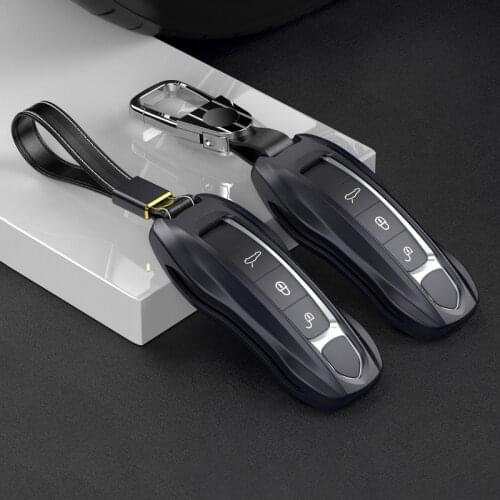 Remote Car Key Case Cover Smart Key Shell For Porsche Cayenne Macan 911 Boxster Cayman Panamera Aviation aluminum Chrome Color