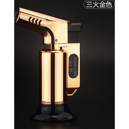 Outdoor BBQ Lighter Cigar Torch Turbo Lighter Jet Butane Gas Cigarette 1300 C Spray Gun Windproof Metal Pipe Lighter For Kitchen