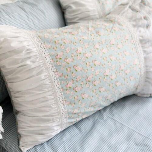 2pcs refresh print pillow case Embroidered lace pillow cover pastoral style bedding pillow cases pillow sham without filler sale