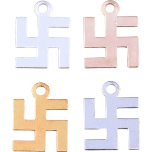 20pcs electroplating multicolor brass religious geometry letter earrings pendant diy handmade jewelry accessories