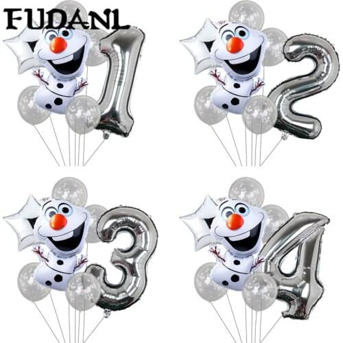 7pcs DISNEY Frozen Party Balloons Olaf Balloons 32inch Number Balloon Baby Shower Birthday Party Decorations Kids Toys Globos