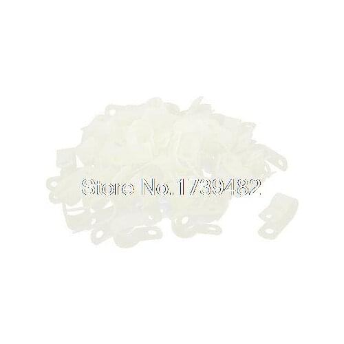 80Pcs 9.6mm 3/8" White Nylon Cable Clip Hose Tube Clamp Fastener R Type