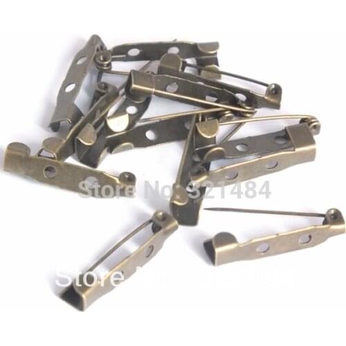 Antique bronze brass 1000piece/lot 20mm 2 hole safety pin brooch bar pin backs safety pins findings