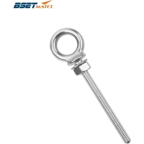 BSET MATEL M6*60mm Marine Grade 316 stainless steel longer Lifting Eye Bolts lift eye bolt Screws Ring Loop Hole for Cable Rope