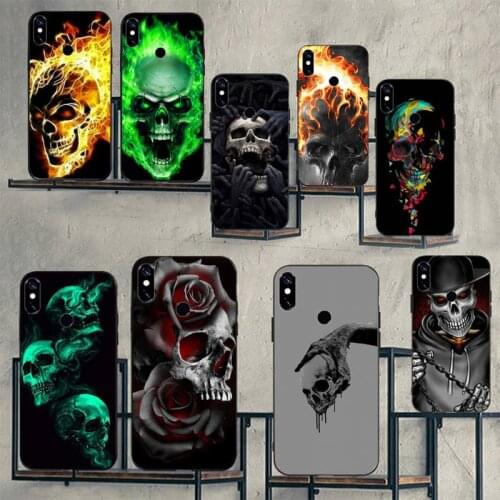 Art design cool skull flame Phone Cases For Xiaomi Redmi 7 9t 9se k20 mi8 max3 lite 9 note 8 9s 10 pro