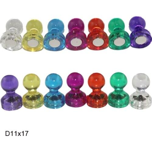 D11x17mm 7 colors 14pcs a lot powerful neodymium permanent stamp fridge magnet, whiteboard paper holder,magnetic drawing pin