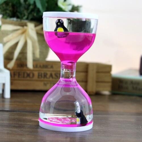 Dolphin Liquid Motion Bubble Timer Floating Oil Hourglass - Sensory Fidgeting Toys for Kids Home Desk Decor Ornaments Pink